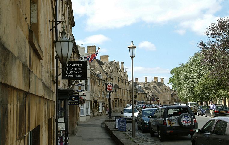 Chipping Campden's High Street has changed little over the centuries (apart from the modes of transport), making it the perfect place to film an adaptation of Chaucher's Canterbury Tales in 1971. Picture © Cotswolds Conservation Board